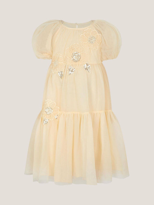 Monsoon Yellow Leila Floral Embellished Party Dress image 2
