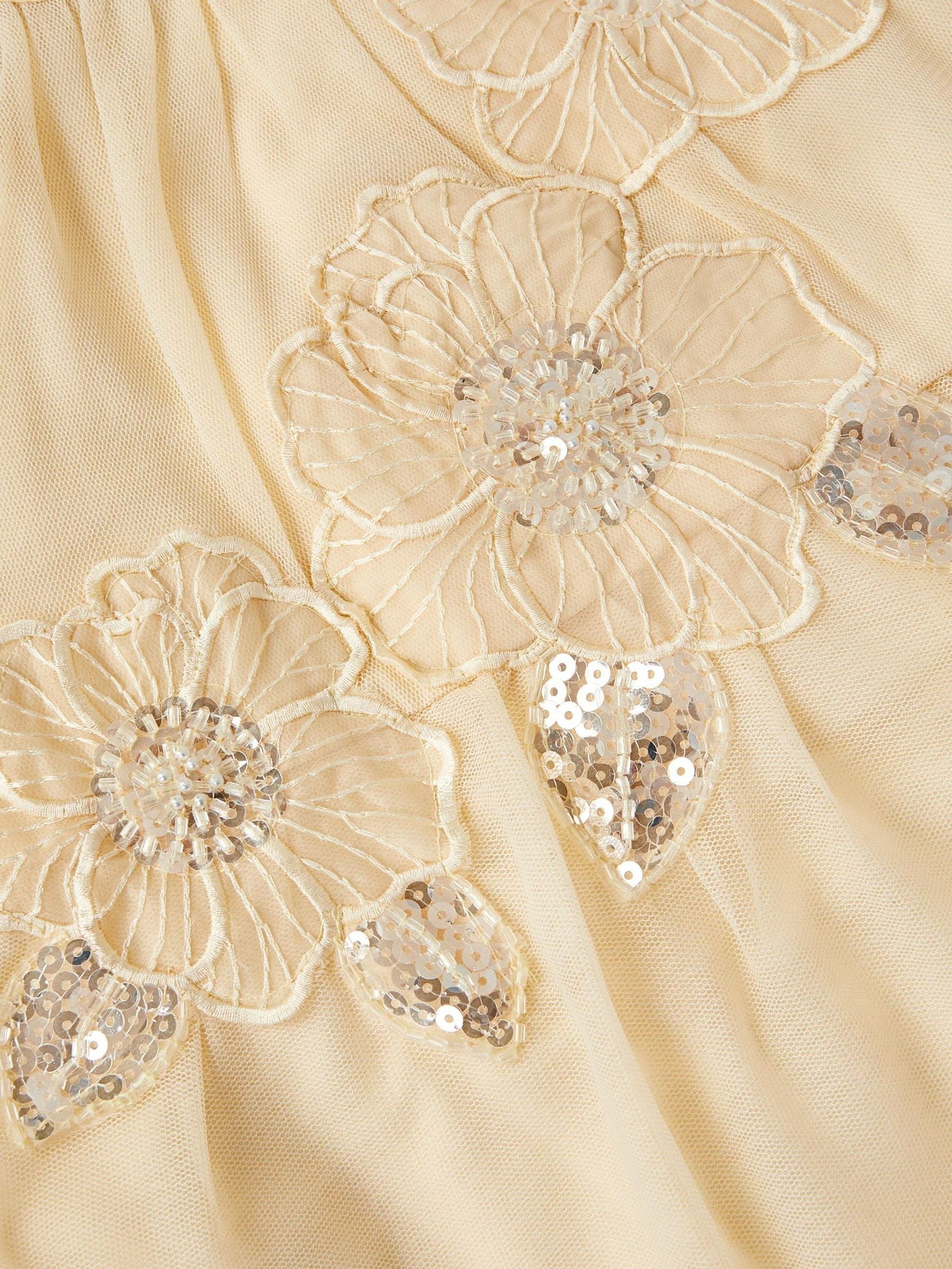 Monsoon Yellow Leila Floral Embellished Party Dress image 4