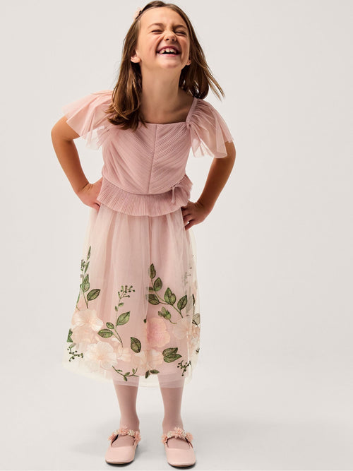 Monsoon Pink Olene Pleat Tulle Top image 1