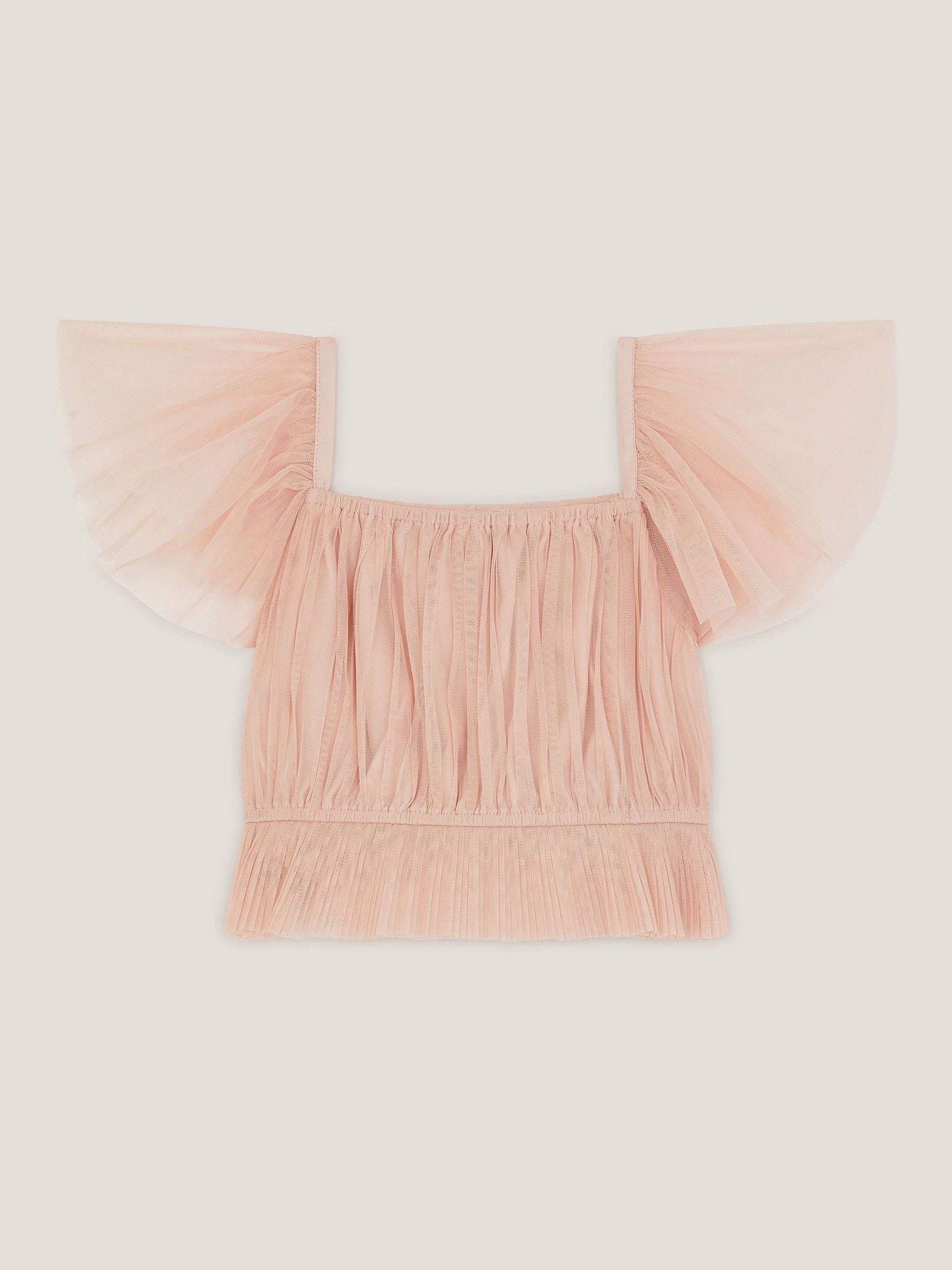 Monsoon Pink Olene Pleat Tulle Top image 3