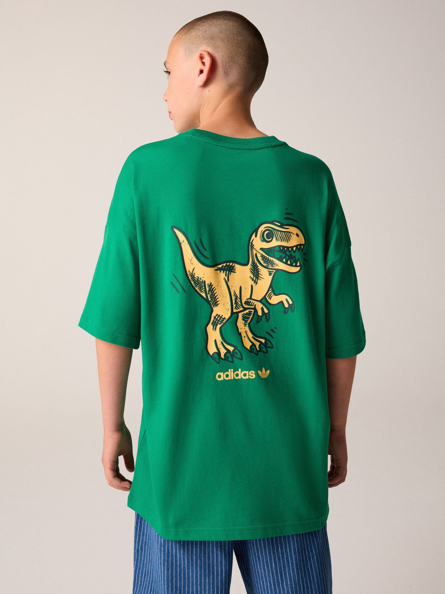 Dsiney Kidz - adidas Originals Green Dinosaur Back Graphic T-Shirt image 1