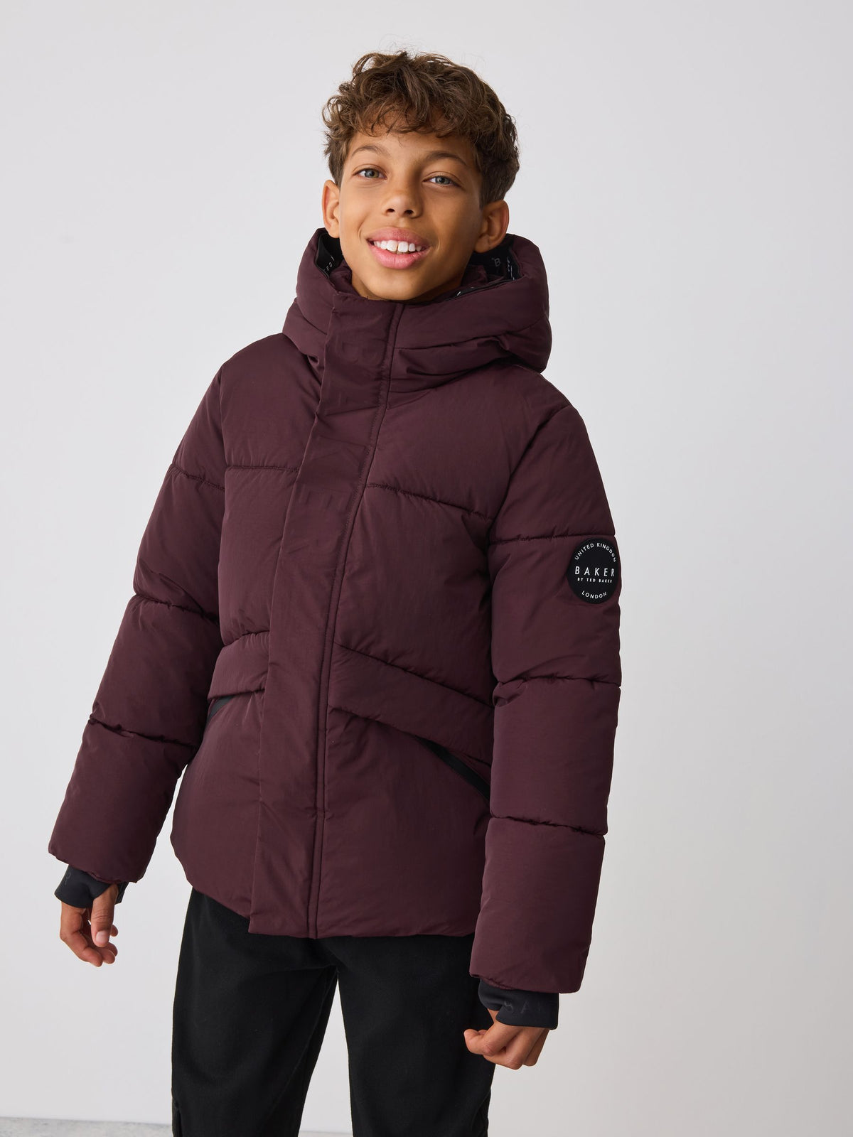 Baker by Ted Baker Burgundy Red Shower Resistant Padded Coat - image 1