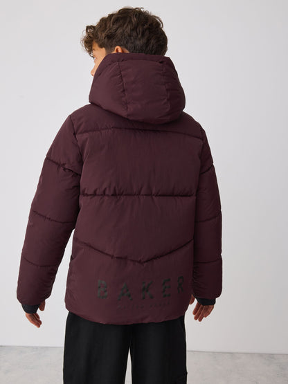 Baker by Ted Baker Burgundy Red Shower Resistant Padded Coat - image 2
