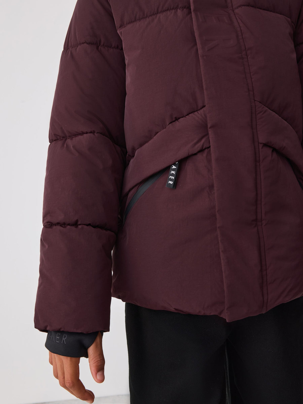 Baker by Ted Baker Burgundy Red Shower Resistant Padded Coat - image 4