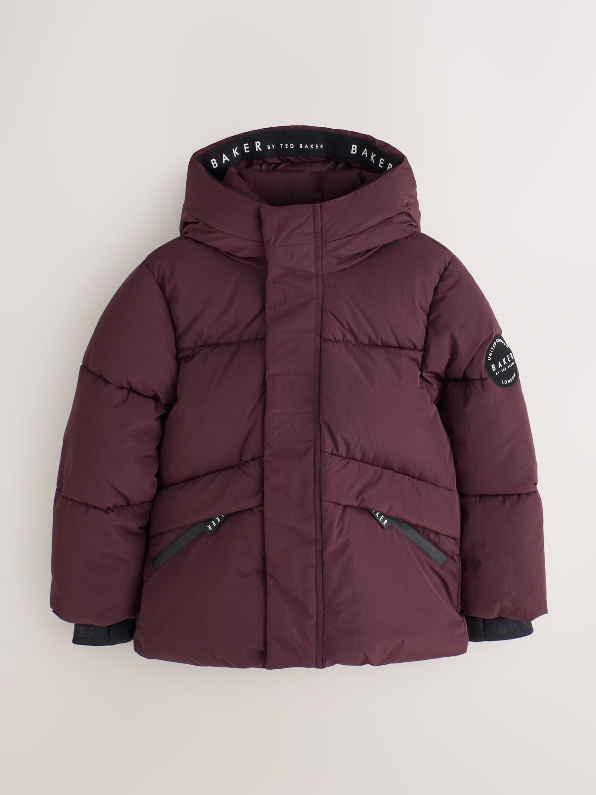 Baker by Ted Baker Burgundy Red Shower Resistant Padded Coat - image 8