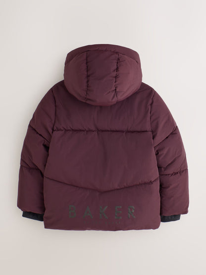 Baker by Ted Baker Burgundy Red Shower Resistant Padded Coat - image 9