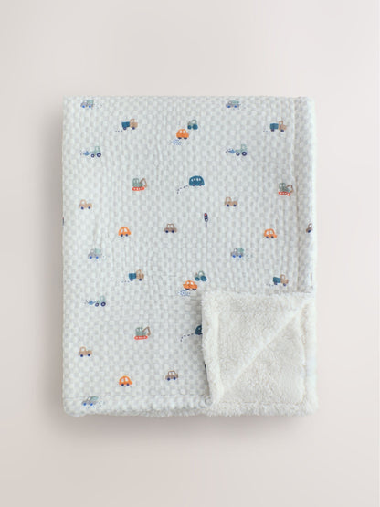 Checkerboard Cars Muslin Baby Fleece Blanket - image 1