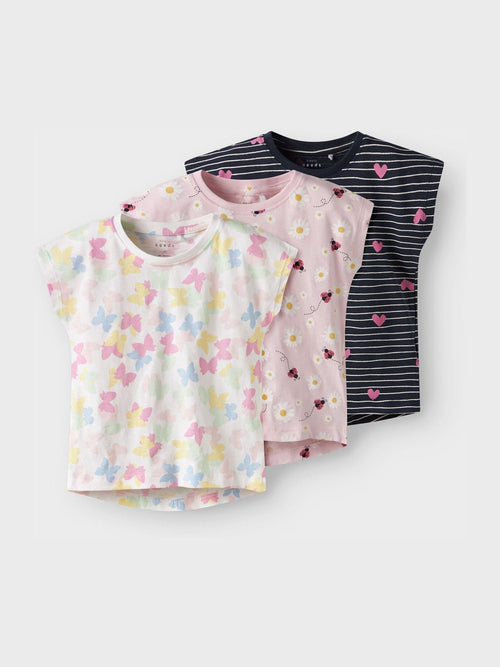 Name It Pink Printed Graphic T-Shirts 3 Pack image 1