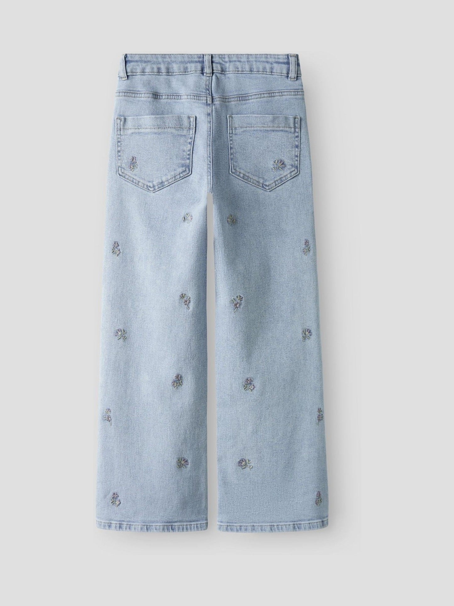 Dsiney Kidz - Name It Blue Wide Leg Heart Embroided Floral Jeans image 2