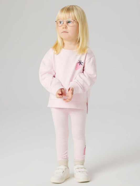 Name It Pink Strawberry Sweat Top and Leggings Set image 1