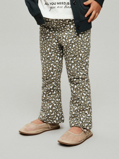 Name It Grey Leopard Print Flared Trousers image 1