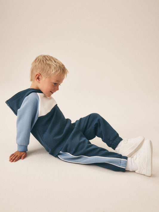 Blue Colour Block Hoodie and Joggers Set (3mths-7yrs) image 2