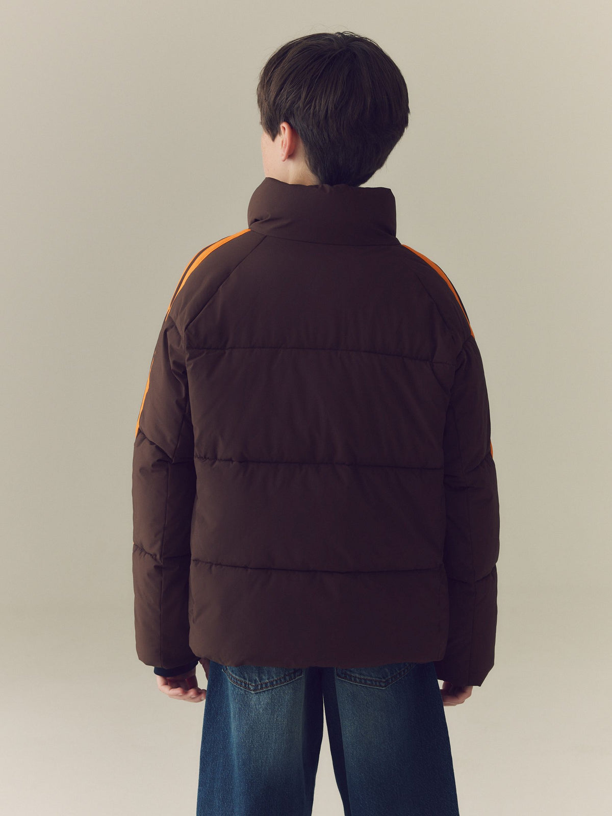 Brown Side Stripe Padded Collared Coat (3-16yrs) - image 4