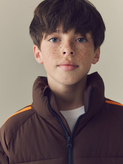 Brown Side Stripe Padded Collared Coat (3-16yrs) - image 5