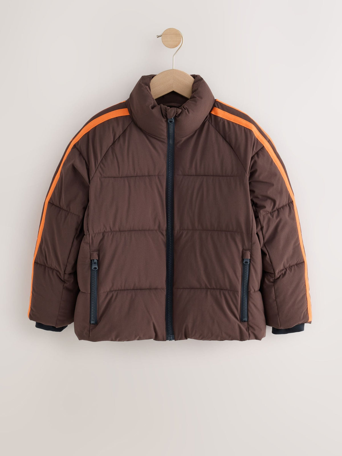 Brown Side Stripe Padded Collared Coat (3-16yrs) - image 7