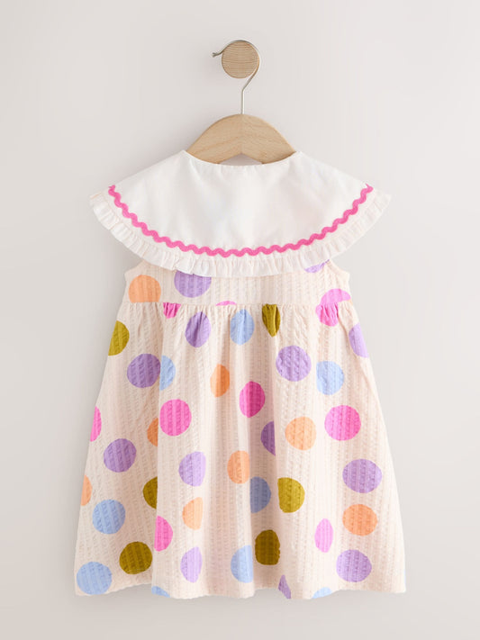 Rainbow Spot Collared Summer Dress (3mths-7yrs) image 2