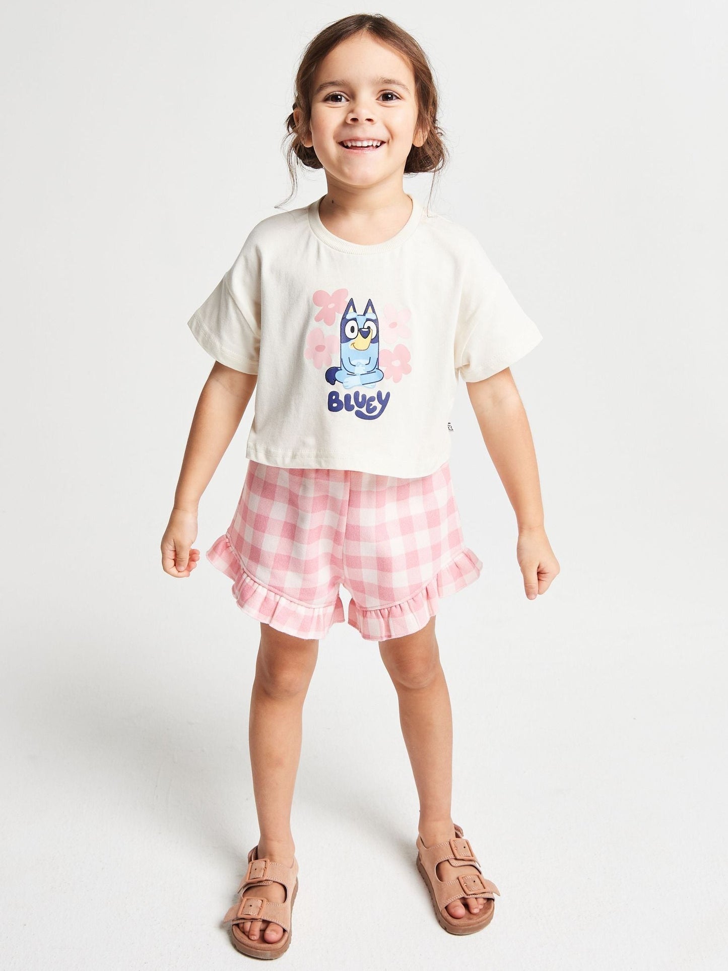 Brand Threads Pink Bluey Top & Short Set image 1