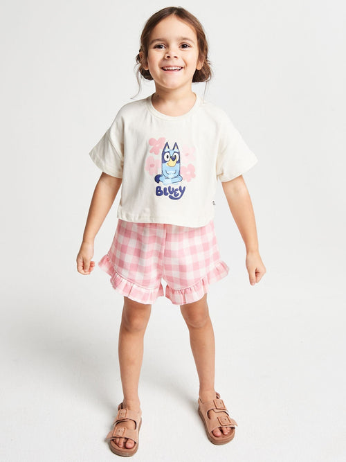 Brand Threads Pink Bluey Top & Short Set image 1