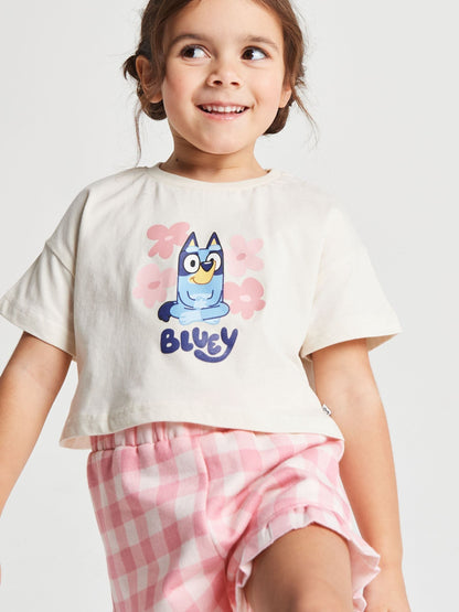 Brand Threads Pink Bluey Top & Short Set image 4
