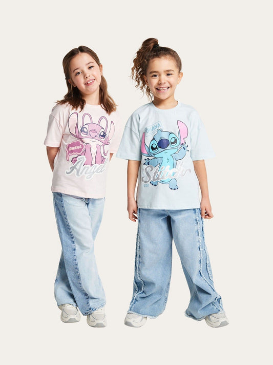 Dsiney Kidz - Brand Threads Pink Lilo & Stitch T-Shirts 2 Pack image 1