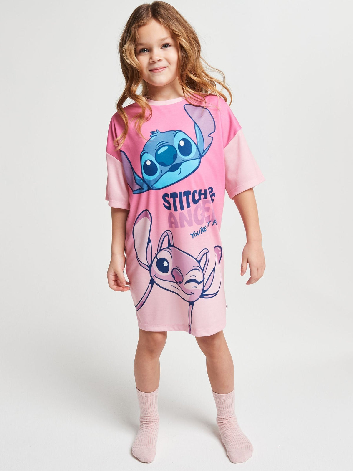 Brand Threads Pink Lilo & Stitch Nighties 2 Pack - image 3