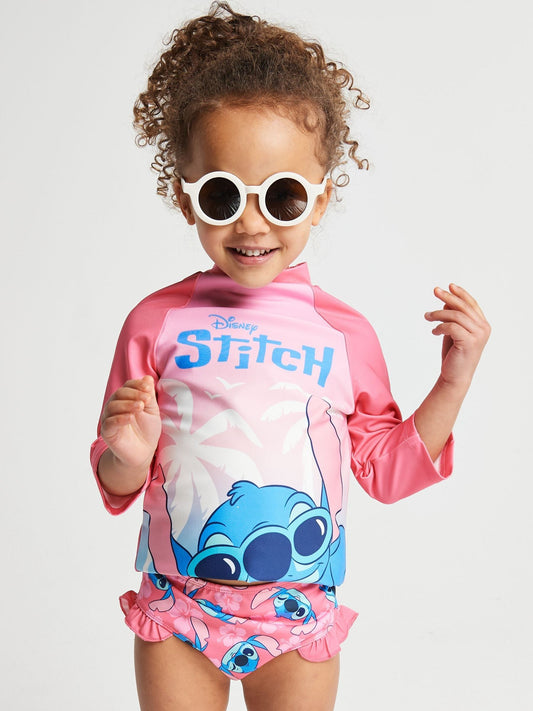 Dsiney Kidz - Brand Threads Pink Lilo & Stitch Stitch Swim Set image 1