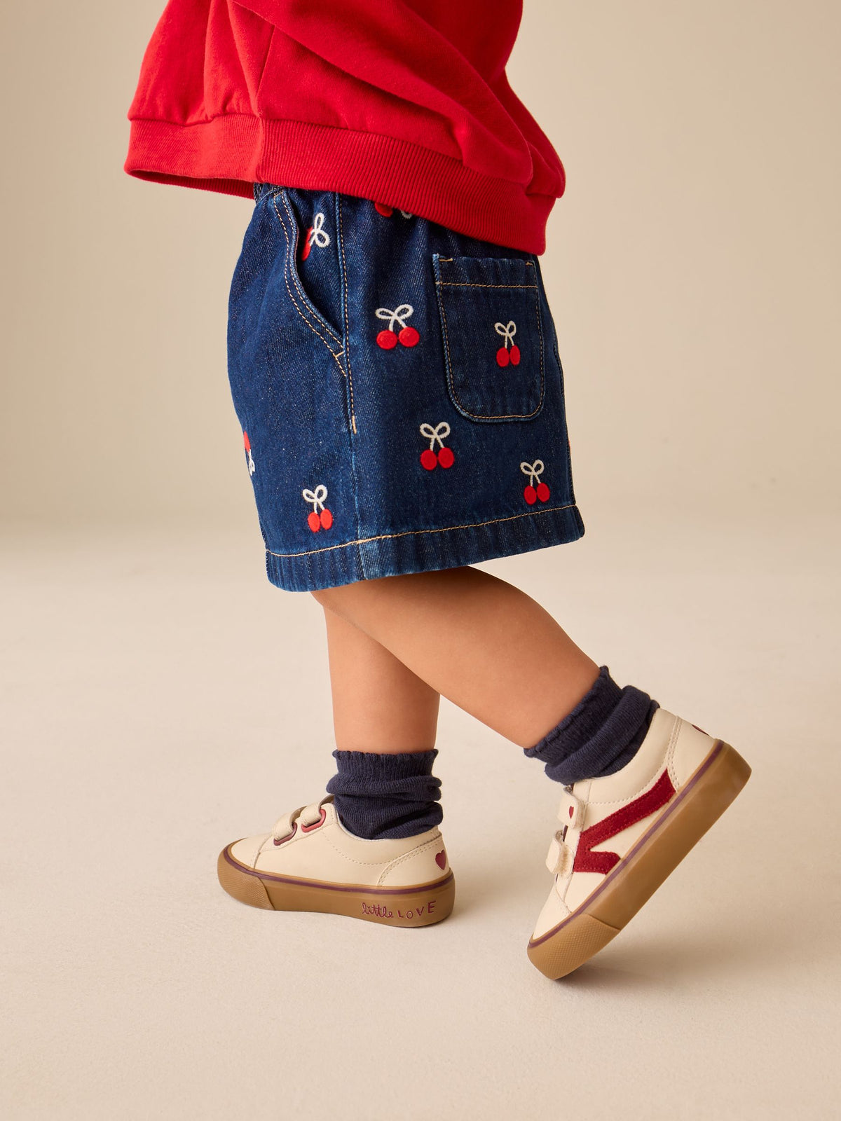 Dsiney Kidz - Denim Cherry Embroidery Pull-On Skirt (3mths-7yrs) image 4