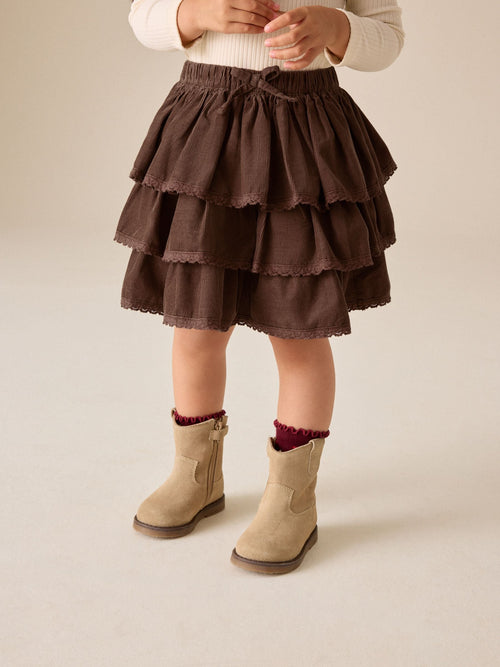 Dsiney Kidz - Chocolate Brown Cord Pullon Rara Skirt (3mths-7yrs) image 1