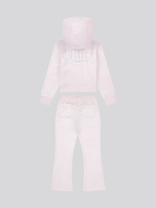 Juicy Couture Purple Diamante Zip Thru Hoodie & Bootcut Joggers Set image 1