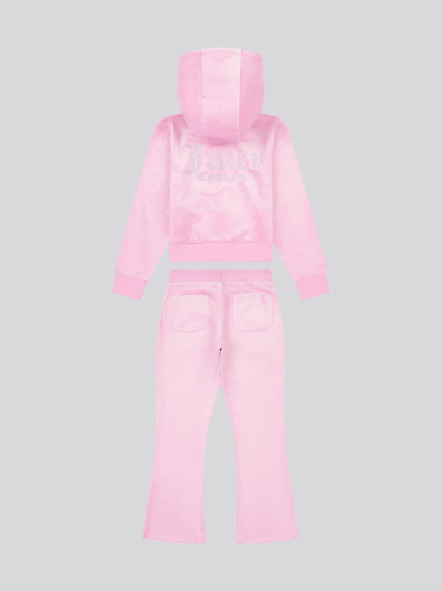 Juicy Couture Pink Diamante Zip Thru Hoodie & Bootcut Joggers Set image 2