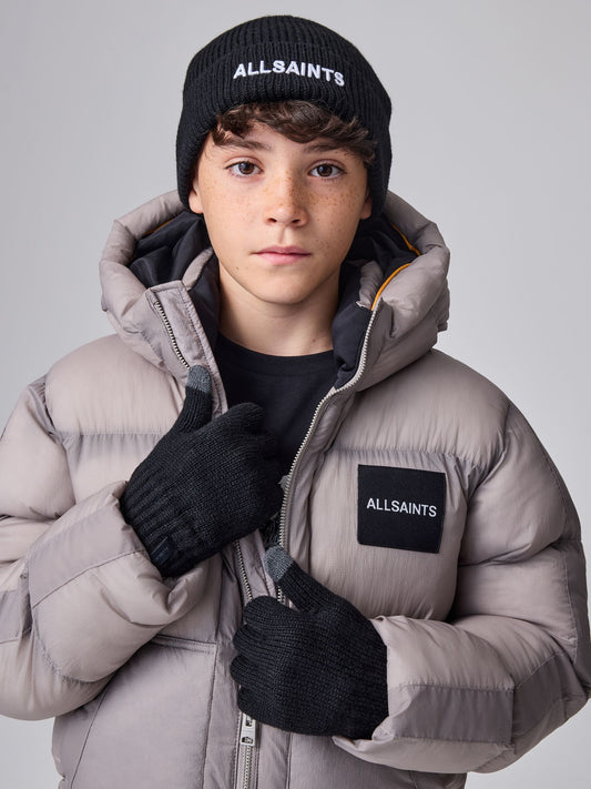 smALLSAINTS Black Logo Beanie and Gloves Set - image 1