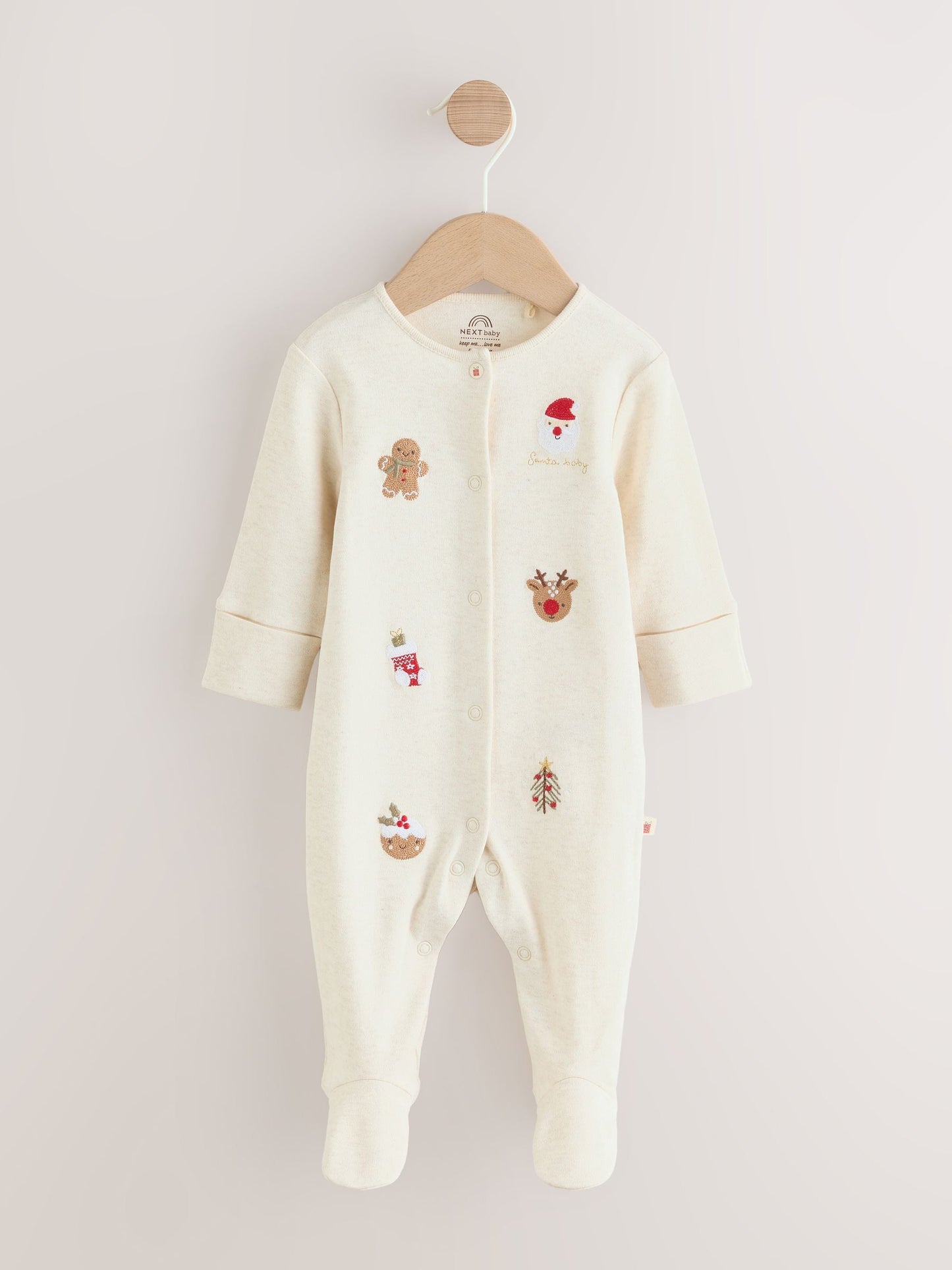 Cream Baby Christmas Character Sleepsuit (0mths-3yrs)