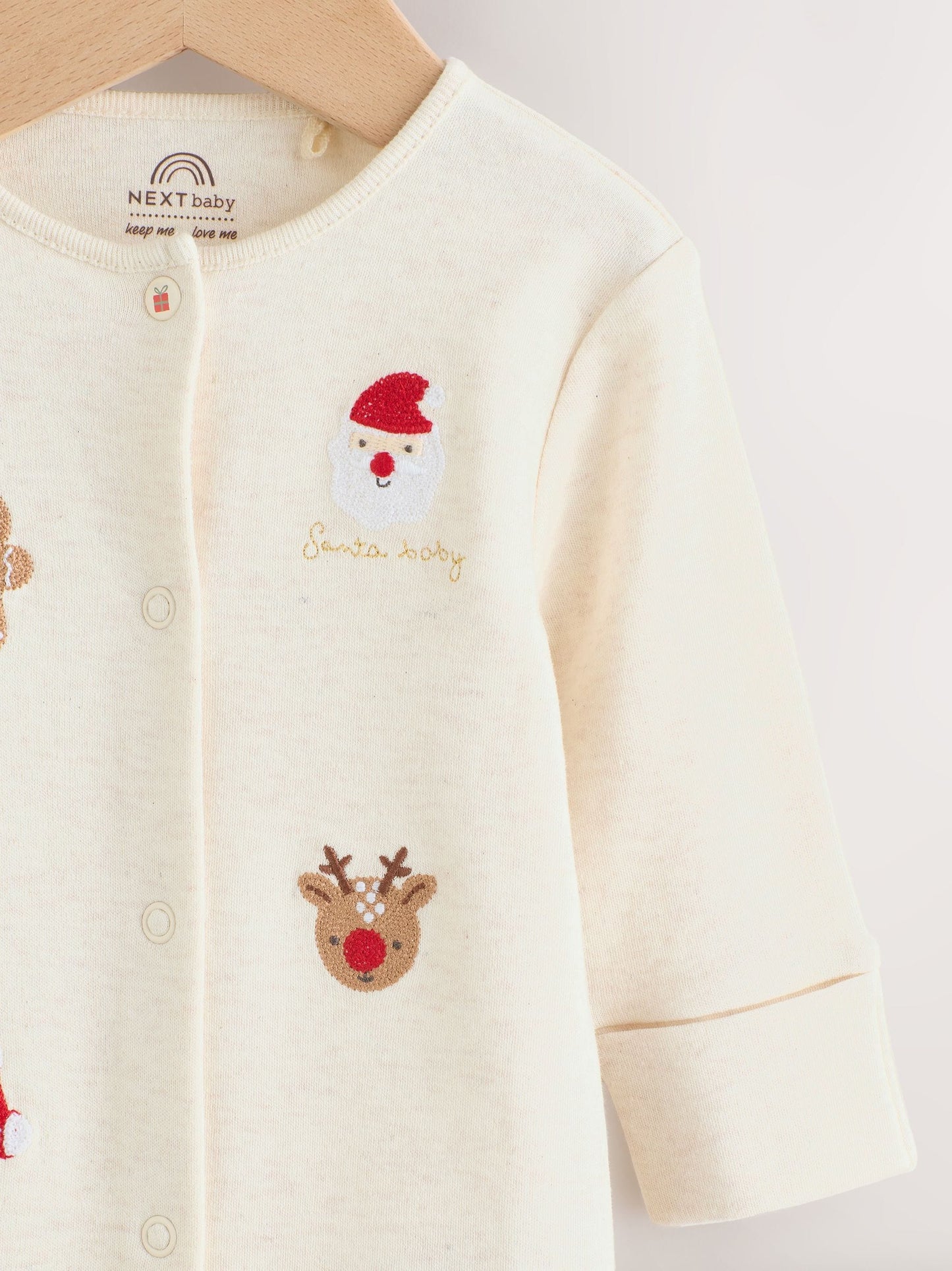 Cream Baby Christmas Character Sleepsuit (0mths-3yrs)