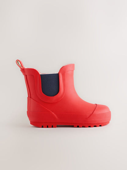 Red Warm Lined Ankle Wellies