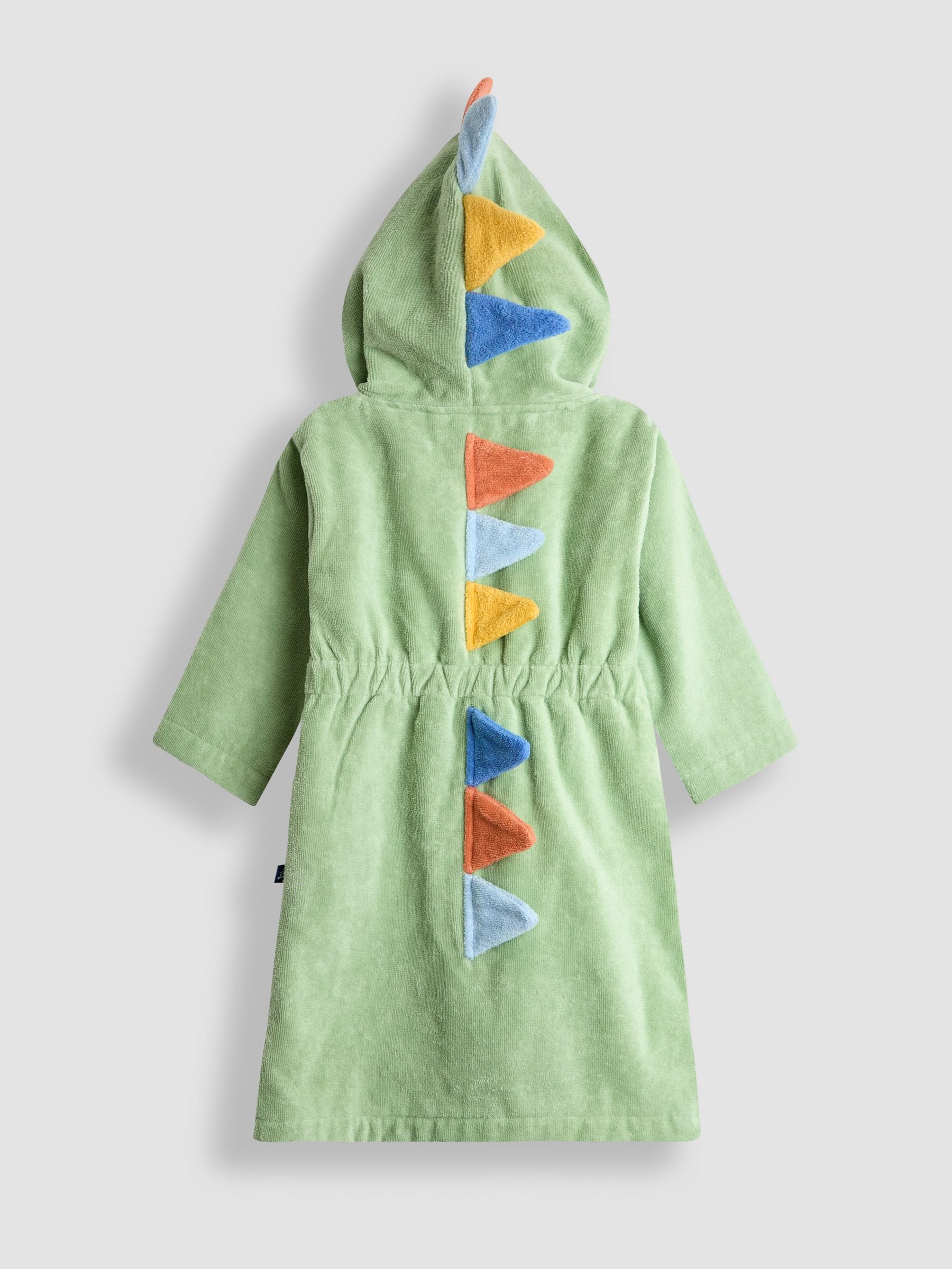 JoJo Maman Bébé Green Dino Towelling Bath Robe image 2