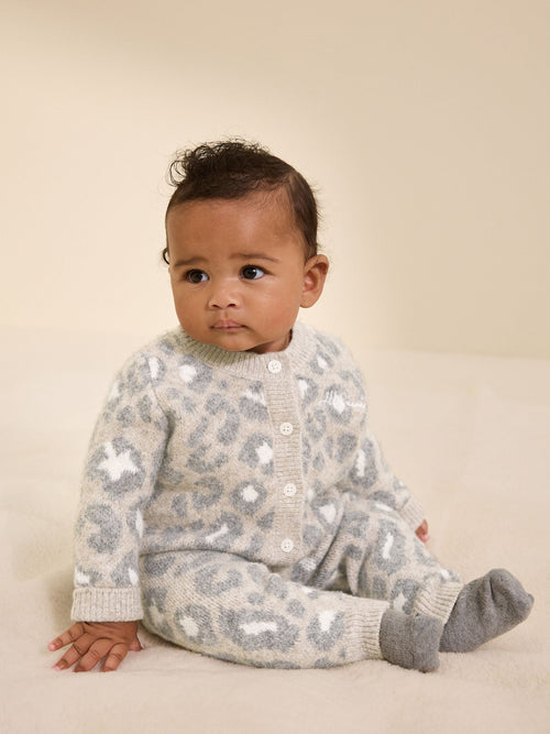 smALLSAINTS Leopard Knitted Top and Joggers Baby Girls Set image 1
