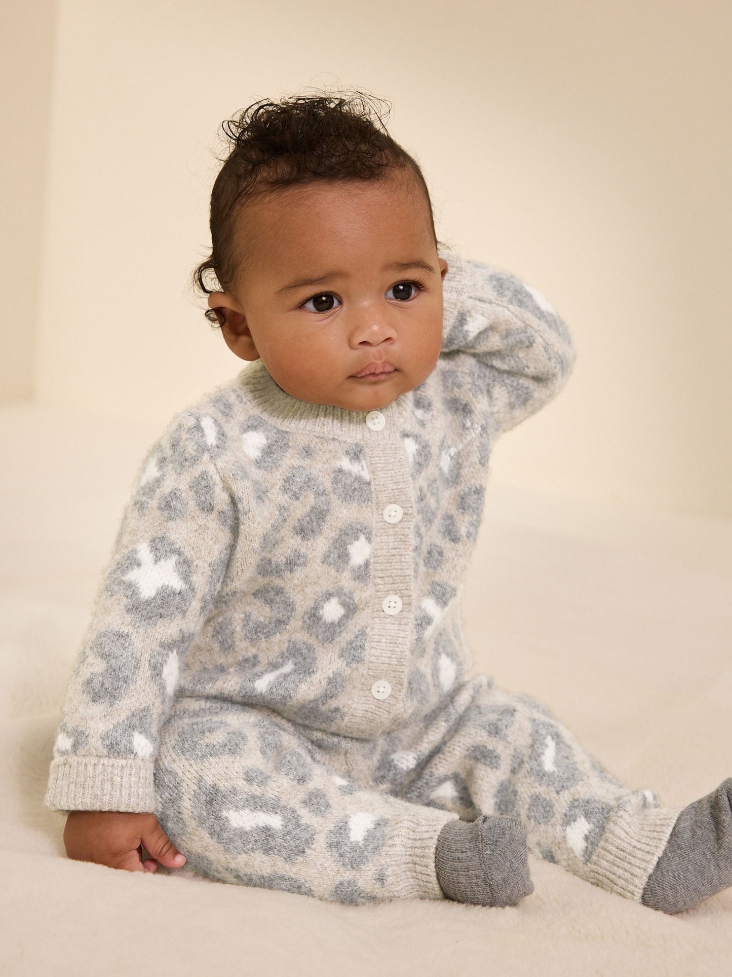 smALLSAINTS Leopard Knitted Top and Joggers Baby Girls Set image 2