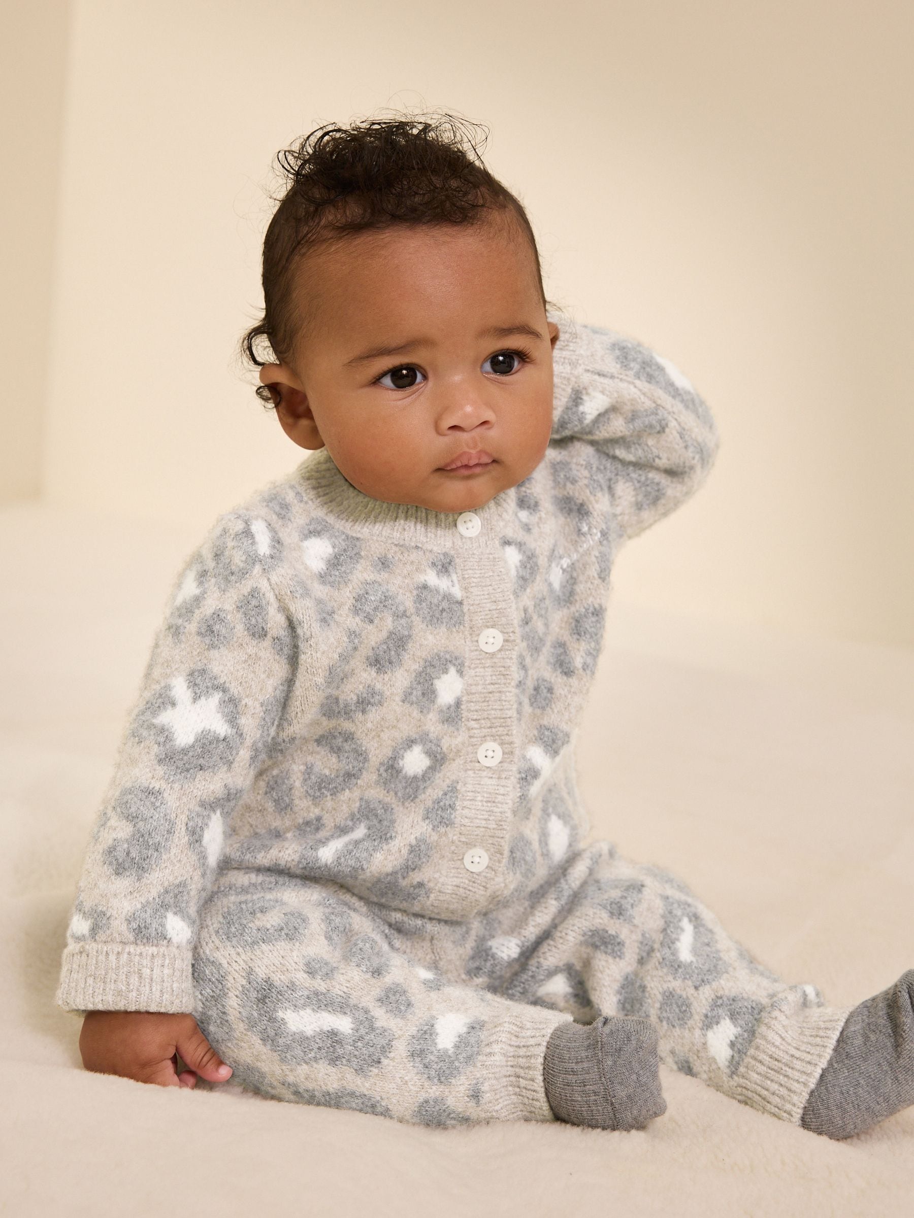 smALLSAINTS Leopard Knitted Top and Joggers Baby Girls Set image 2
