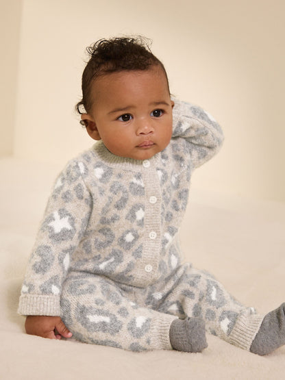 smALLSAINTS Leopard Knitted Top and Joggers Baby Girls Set image 2