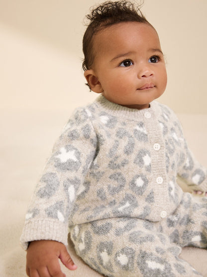 smALLSAINTS Leopard Knitted Top and Joggers Baby Girls Set image 4