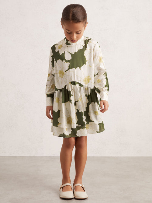 Dsiney Kidz - Reiss Green Daisy 3-9 yrs Floral-Print Swing Dress image 1