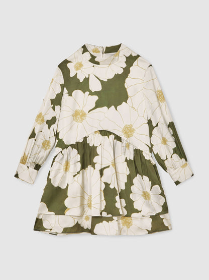 Reiss Green Daisy 3-9 yrs Floral-Print Swing Dress image 2