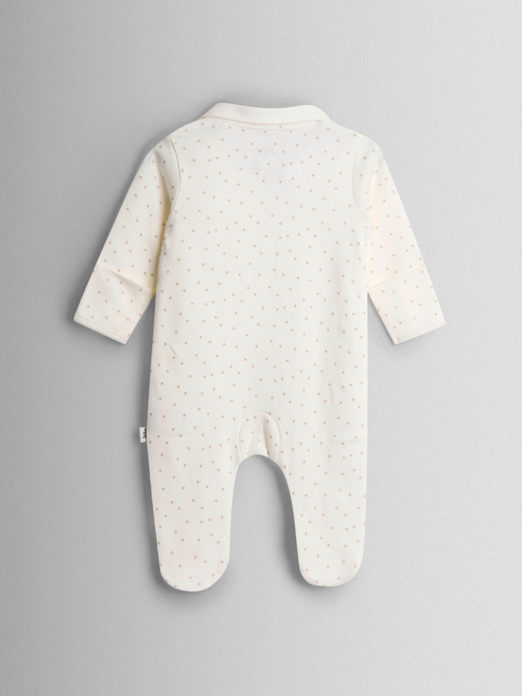 JoJo Maman Bébé Cream Spotted Organic Cotton I Love My Mummy/Daddy Sleepsuit image 4