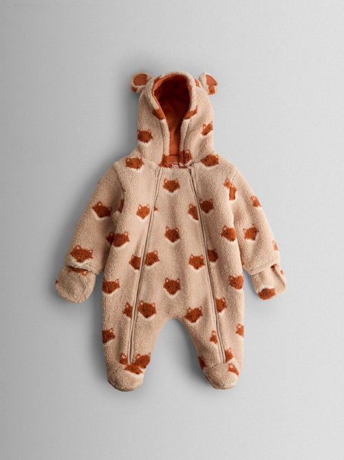 JoJo Maman Bébé Orange Fox Cosy Borg Character Pramsuit image 1
