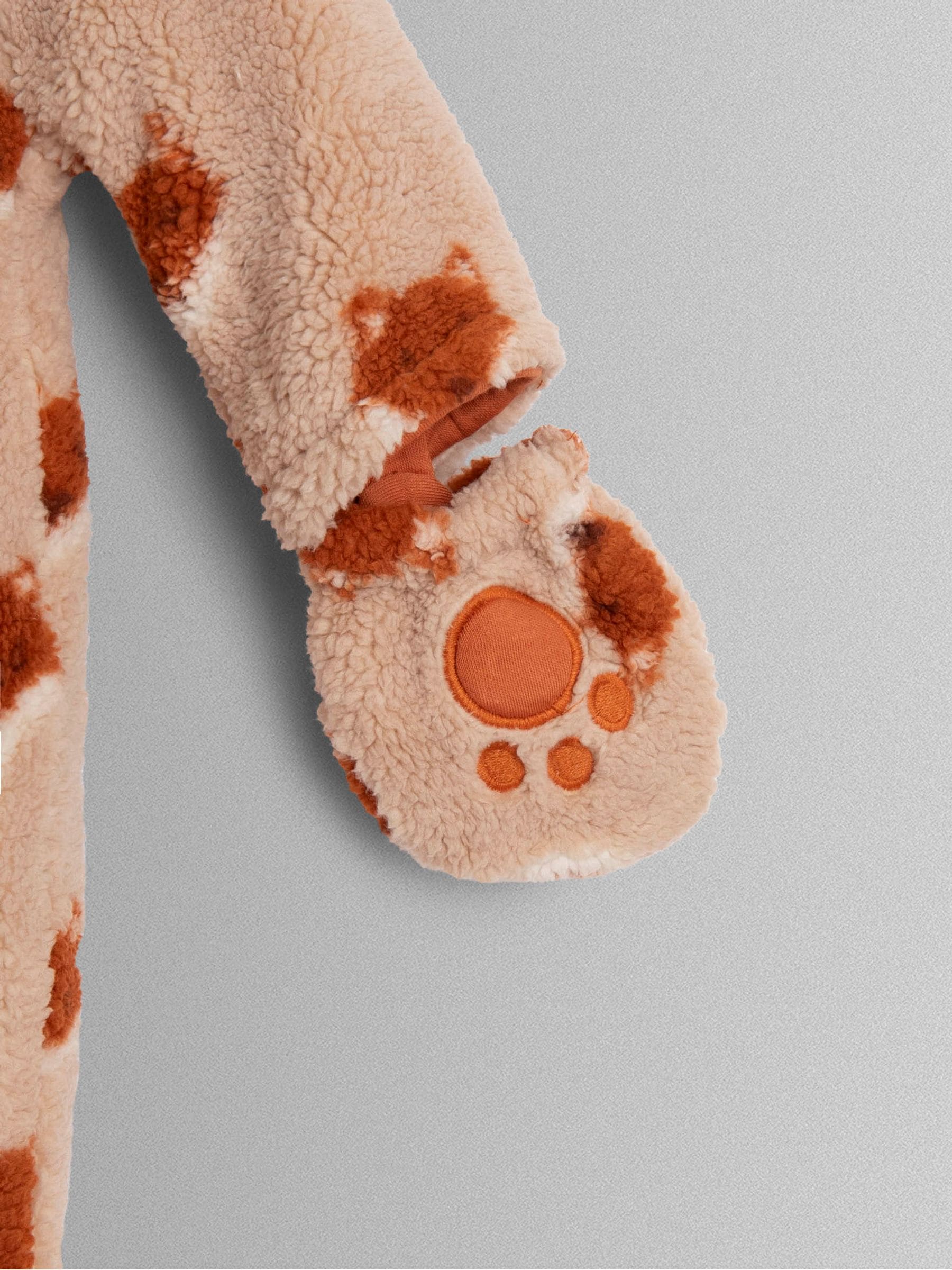 JoJo Maman Bébé Orange Fox Cosy Borg Character Pramsuit image 3