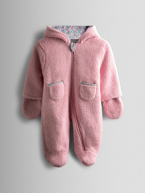 JoJo Maman Bébé Pink Mouse Cosy Borg Character Pramsuit image 1