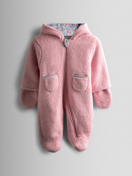 JoJo Maman Bébé Pink Mouse Cosy Borg Character Pramsuit image 1