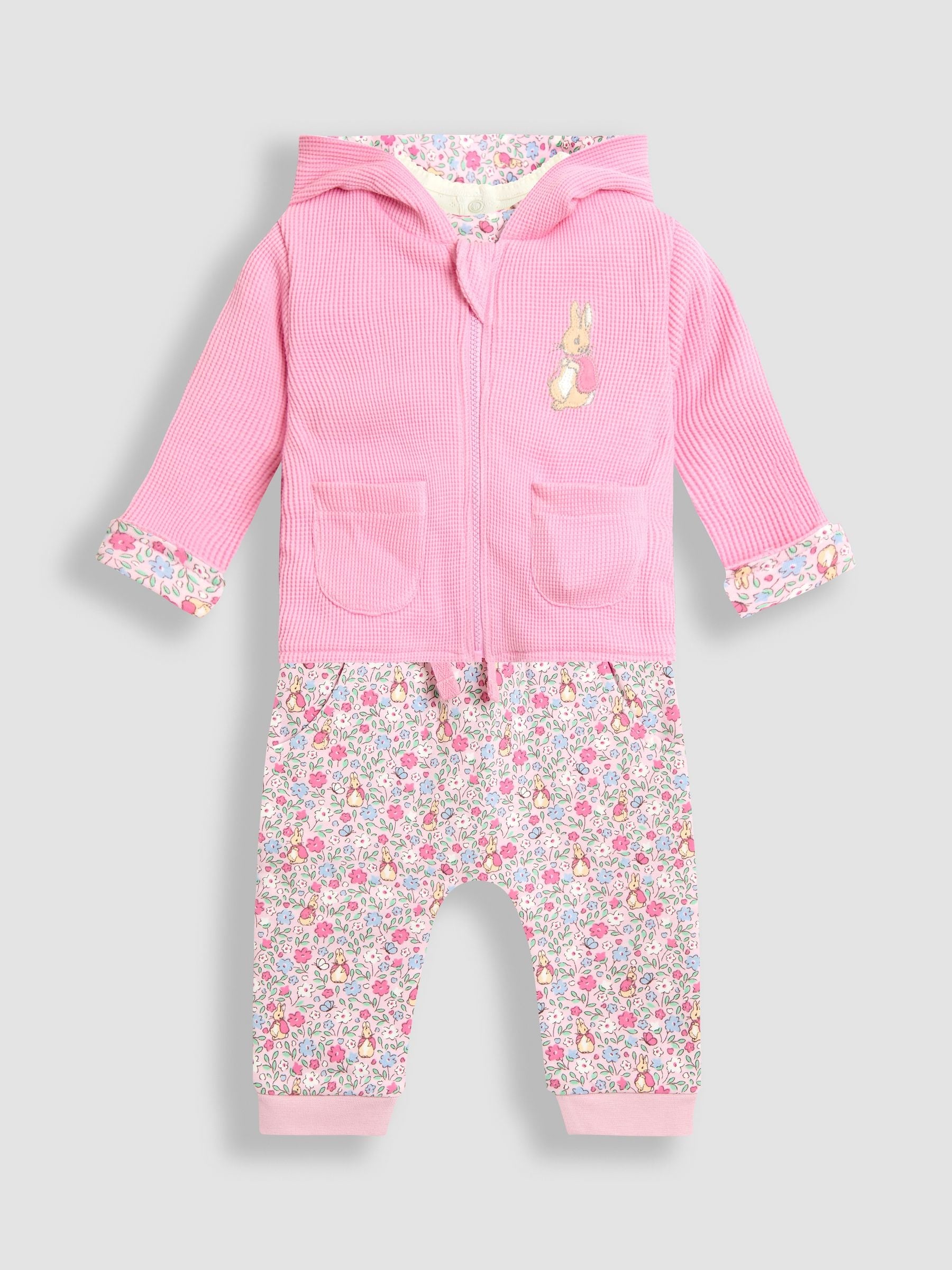 JoJo Maman Bébé Pink 3-Piece Hoodie, Jogger & Body Set image 1