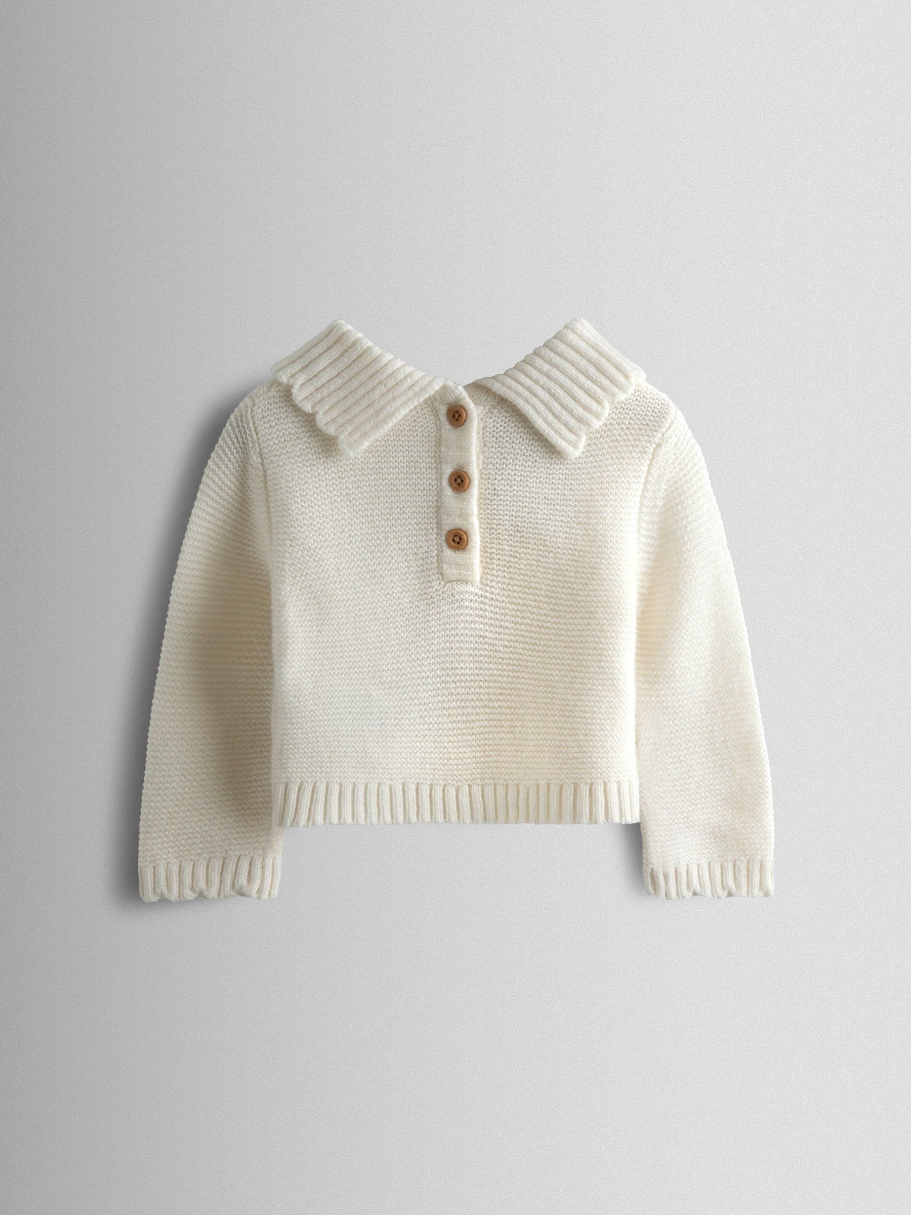 JoJo Maman Bébé Cream Knit 3-Piece Set image 3