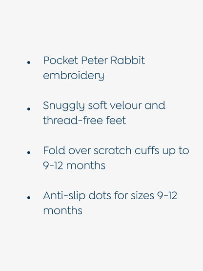 JoJo Maman Bébé Blue Peter Rabbit Velour Footed All-In-One image 4